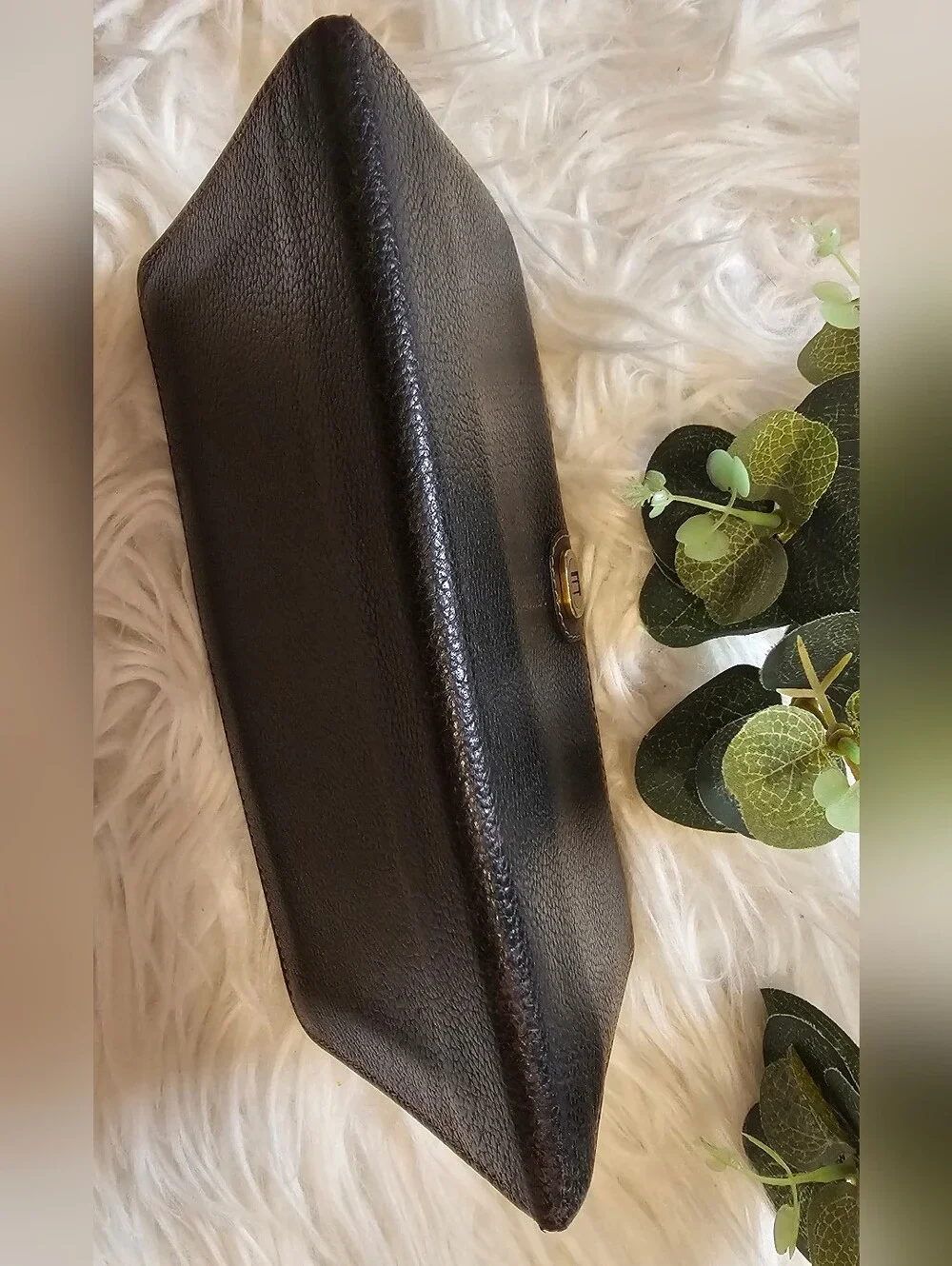 Dunhill Black Leather Long Wallet with Silver Accent preloved